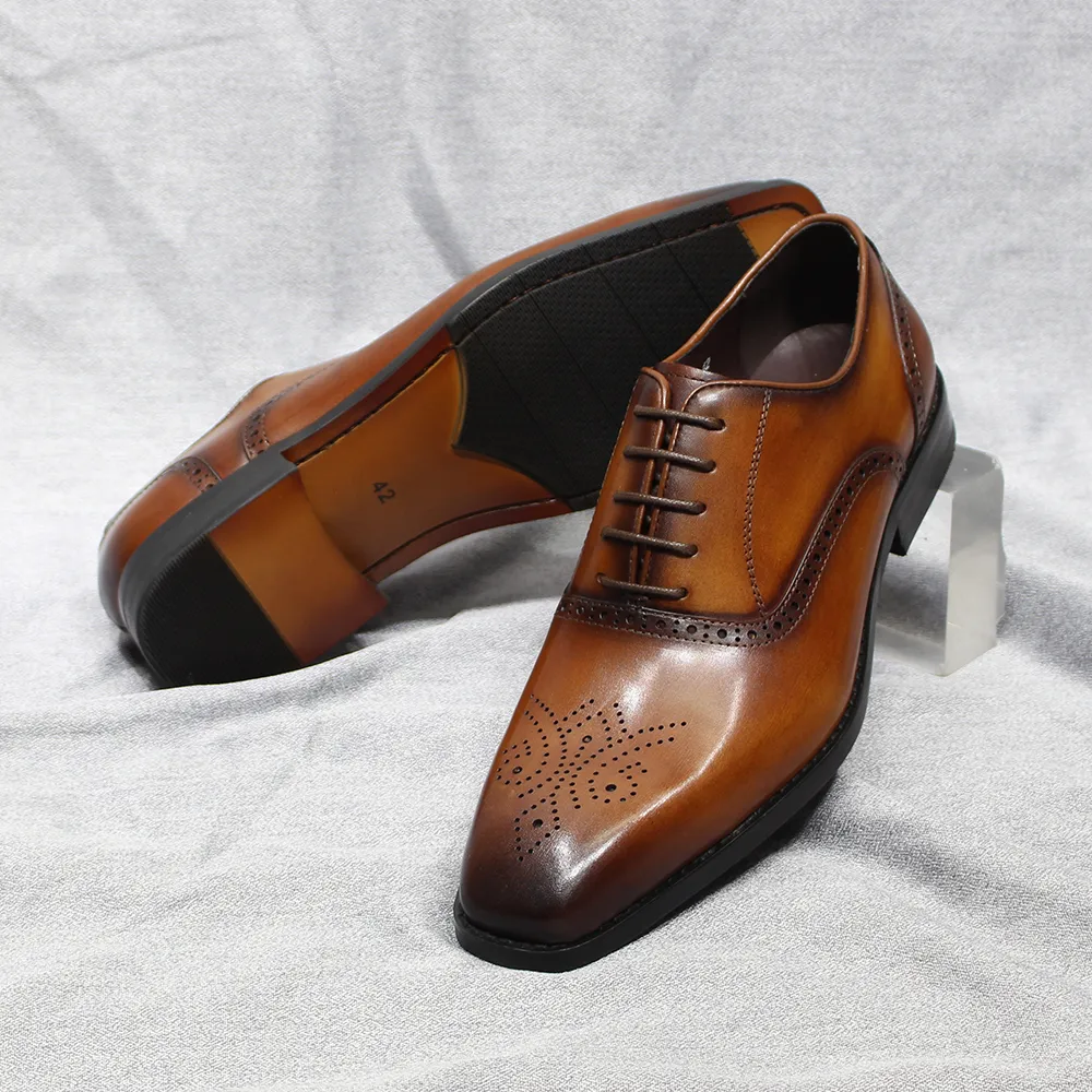 Men's Oxford Shoes Lace-Up Square Toe PU Leather Rubber Outsole Low Heel Dress  Shoes for Office Wedding Party from Dhgate Dress Shoes - price 73.37