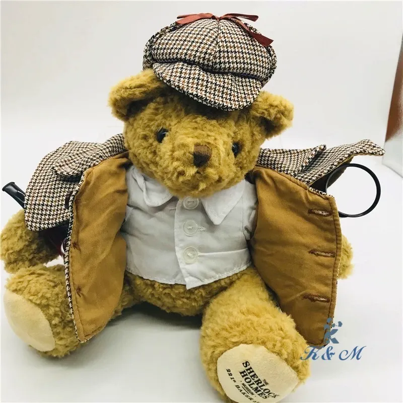 Sherlock Holmes Teddy Bear Detective Style Soft Plush Doll