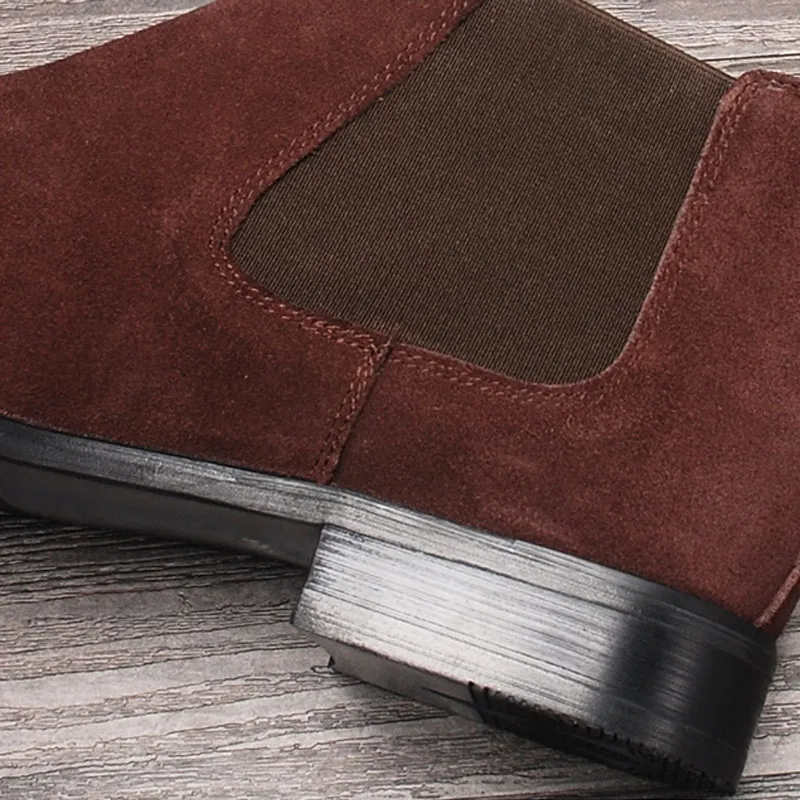 Mens light top brown dress boots