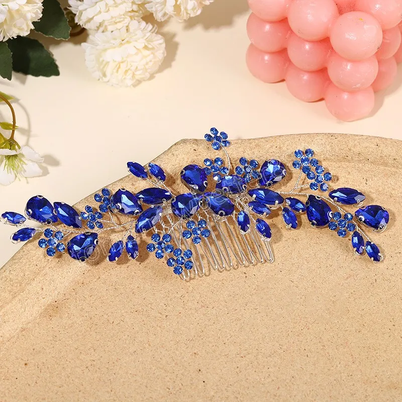 Blue rhinestone hair accessories deals