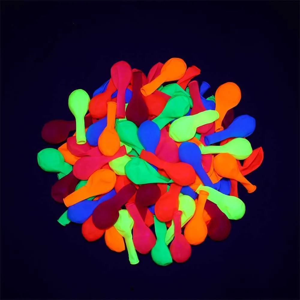 New Glow Party Balloons, 10 Inch Uv Neon Fluorescent Blacklight