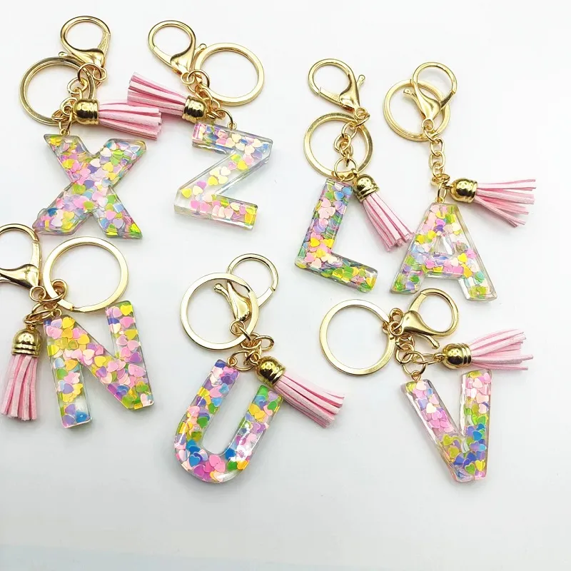 Wholesale Tassel Keychain Luxury Custom Capital English Initial