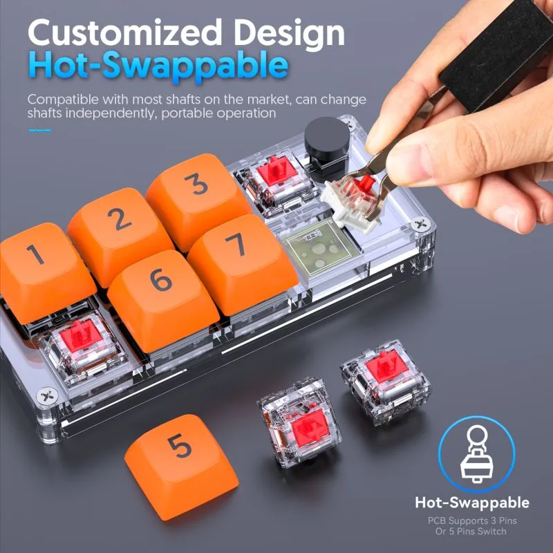 Clavier Macro Programmable – Touches Personnalisables, Switches Mécaniques – Pour Gaming Et Pro