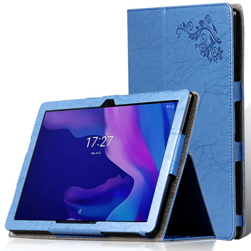 DOOGEE T20 Foldable Tablet Case Silk Floral Luxury PU Leather Flip