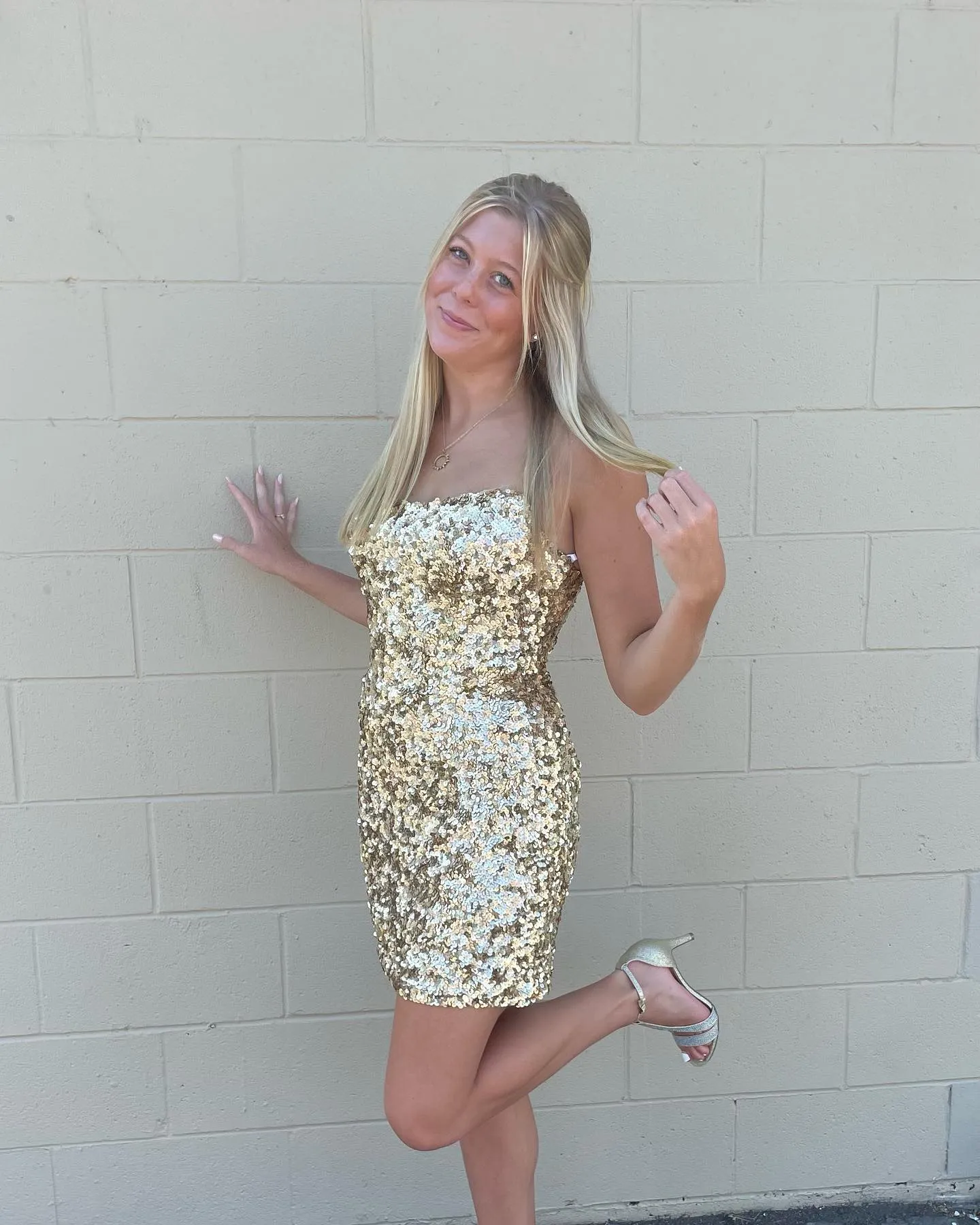 gold sequin bridesmaid dresses short Gold Sequins Short Bridesmaid Dress