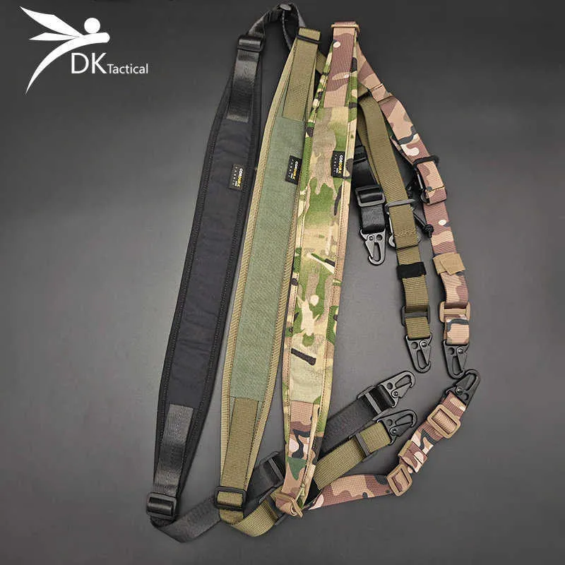 Rock Protection Outdoor Rifle Sling Strap Removable Modular 2 Point /1 Point Sling Padded Tactical Crossbody Strap Airsoft Hunting Accessories HKD230810