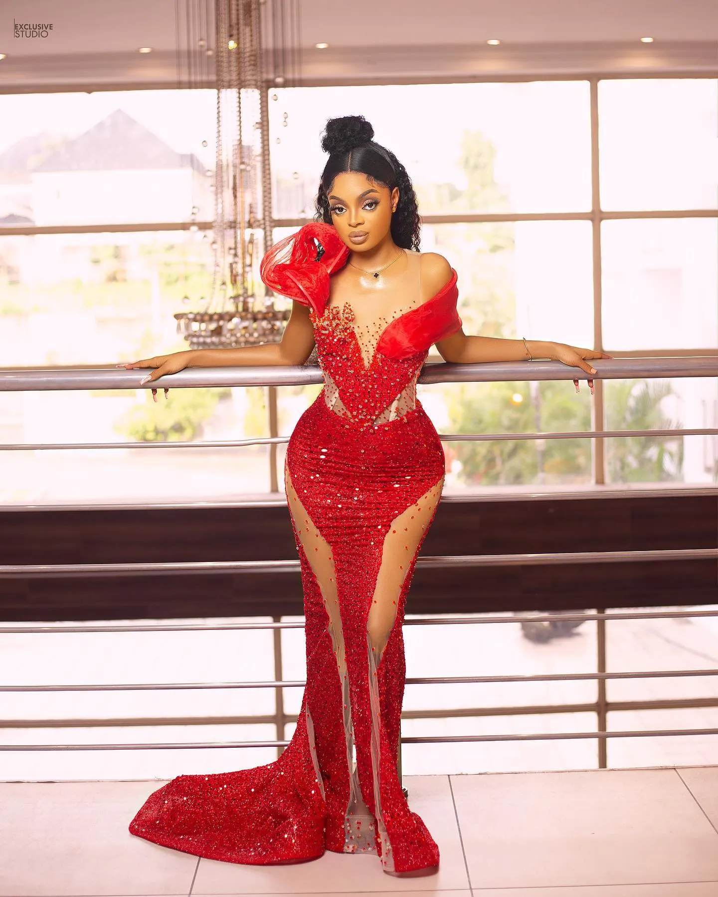 embroidered red rose see through prom maxi dresses RED ROSE ONE-SHOULDER MAXI DRESS IN RED | CULT MIA