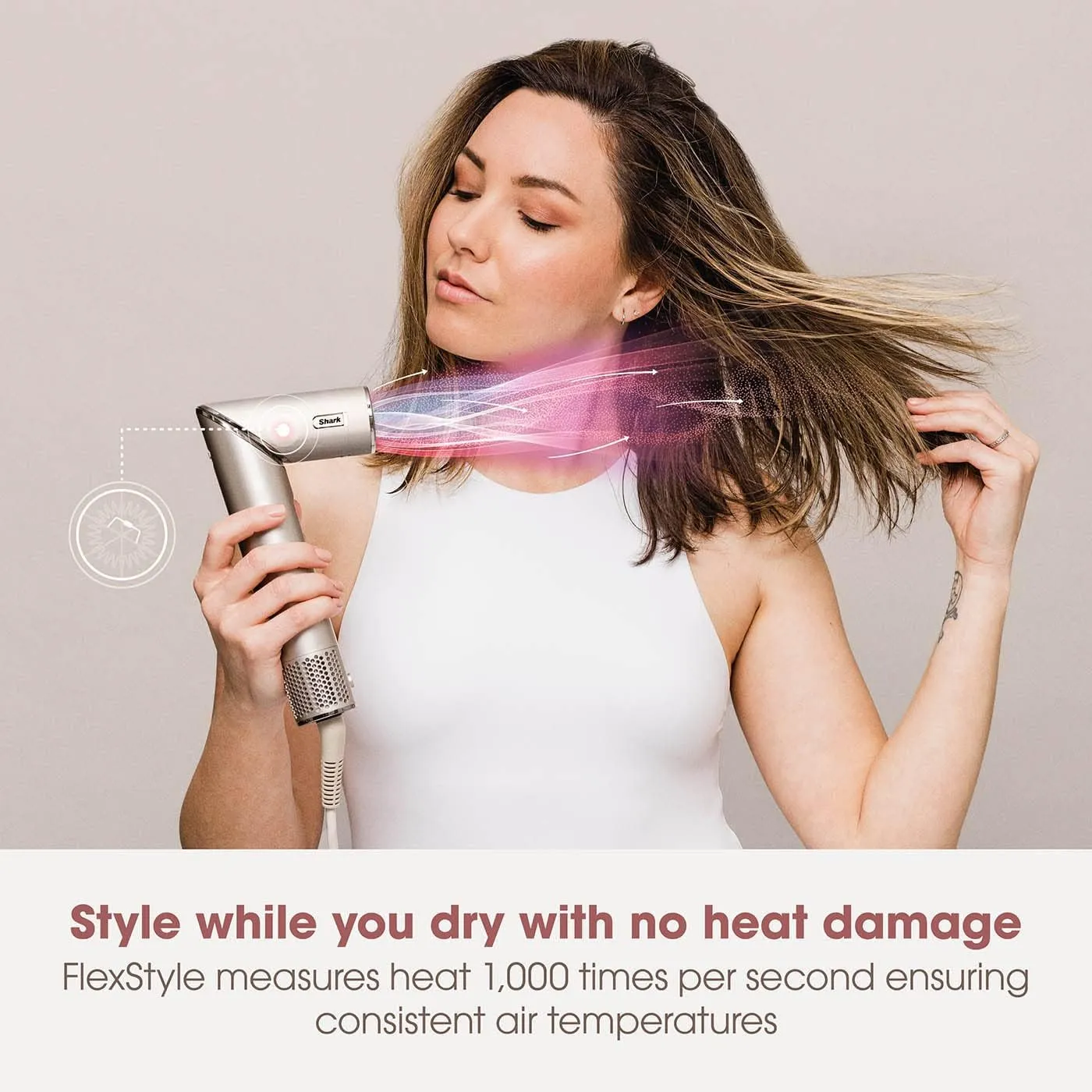 Shark HD430 FlexStyle Air Styling & Drying System, Powerful Hair Blow Dryer & Multi-Styler with Auto-Wrap Curlers, Paddle Brush, Oval Brush, Concentrator Attachment, Stone