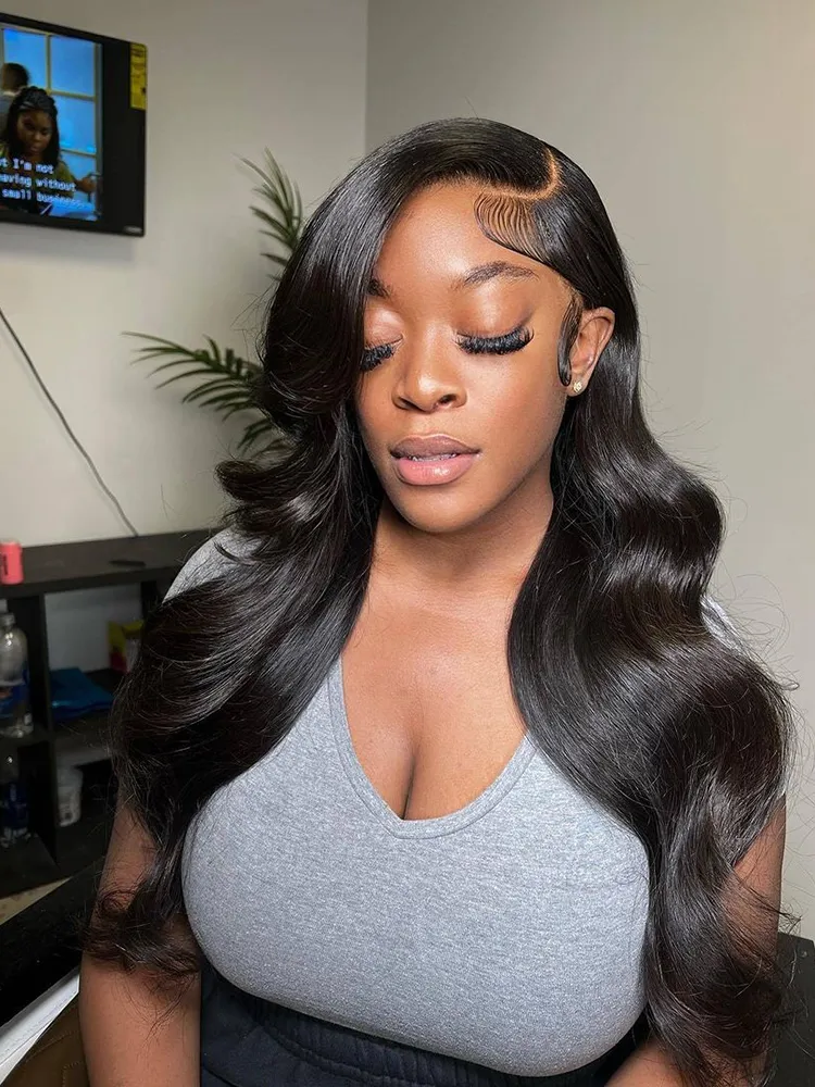 30 Inch Glueless Wig Human Hair Ready To Wear Deep Wave Lace Front Wigs Brazilian Preplucked HD Transparent Lace Human Wigs