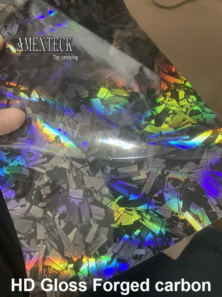 HD Holographic Laser Gloss Forged Carbon Vinyl Car Wrap Film Air ...