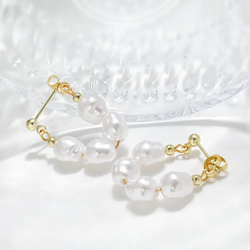 Barocke Perlen-ohrhänger U-form Designer Retro Schmuck Damen_voghion.com