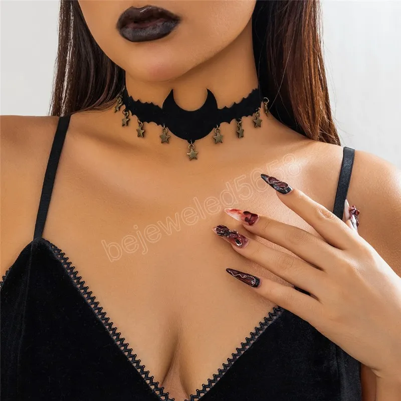 Vintage Black Moon And Star Tassel Choker Necklace With Adjustable Bowknot  Ribbon Rope Chain Perfect Halloween Gothic Jewelry For Women From  Uniqueonecarat123, $2.59