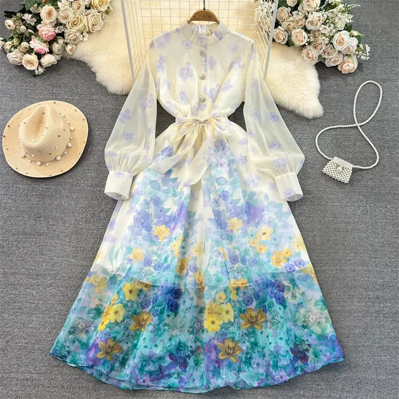 open lace back dress Sophia Floral Organza Dress main image 1