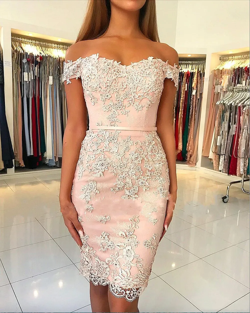 Cocktail gown pink deals
