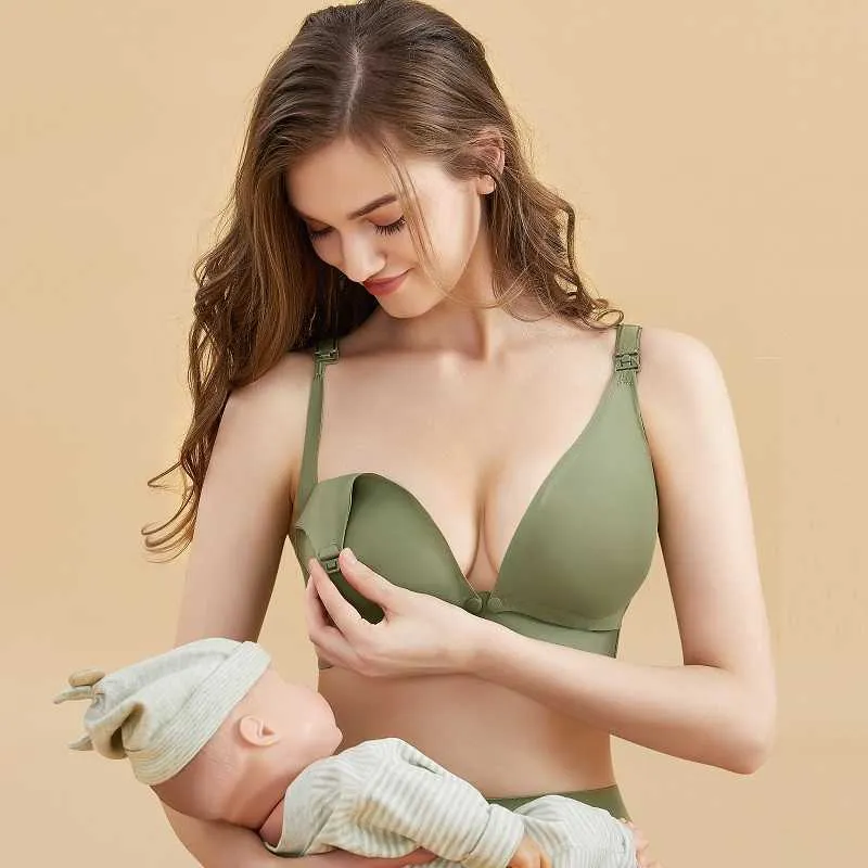 Women Maternity Nursing Bra Breastfeeding Bras With Sponge Pad Pregnant  Women Feeding Bra - Hook Design