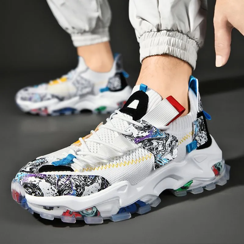 New Summer Breathable Leisure China Chic Sneakers Large Ins Dad Fashion Shoes 45 Flying Weave 46 Designer