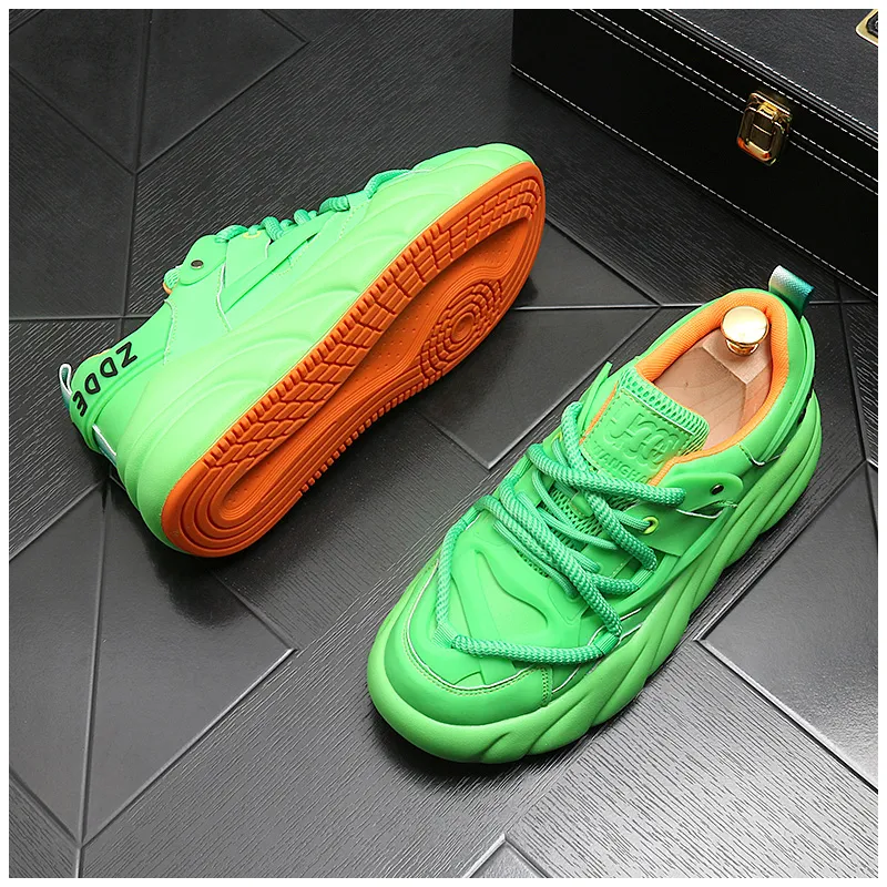 New Trendy White Casual Sneakers Men Design Platform Trainers Men