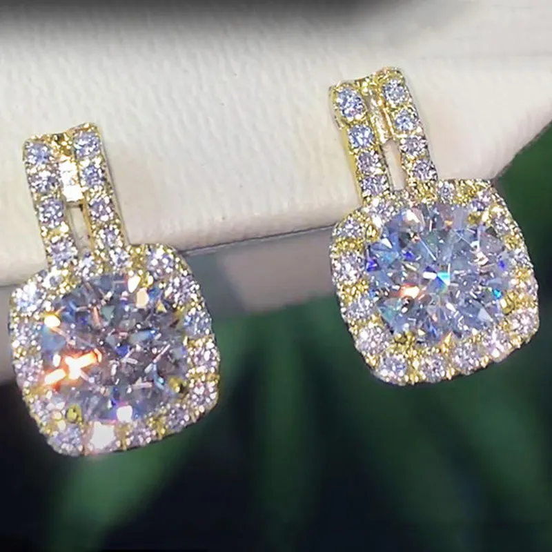Set pendientes mujer zirconia corte redondo oro blanco luxury_voghion.com