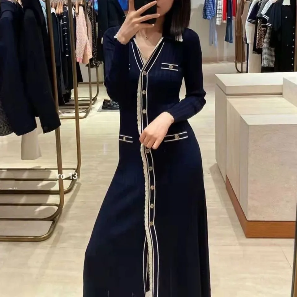 Knit Dress With A Line Skirt, Long Knit Dress ... From Jinguangcanlan558,  $89.14 In Bulk | DHgate.Com