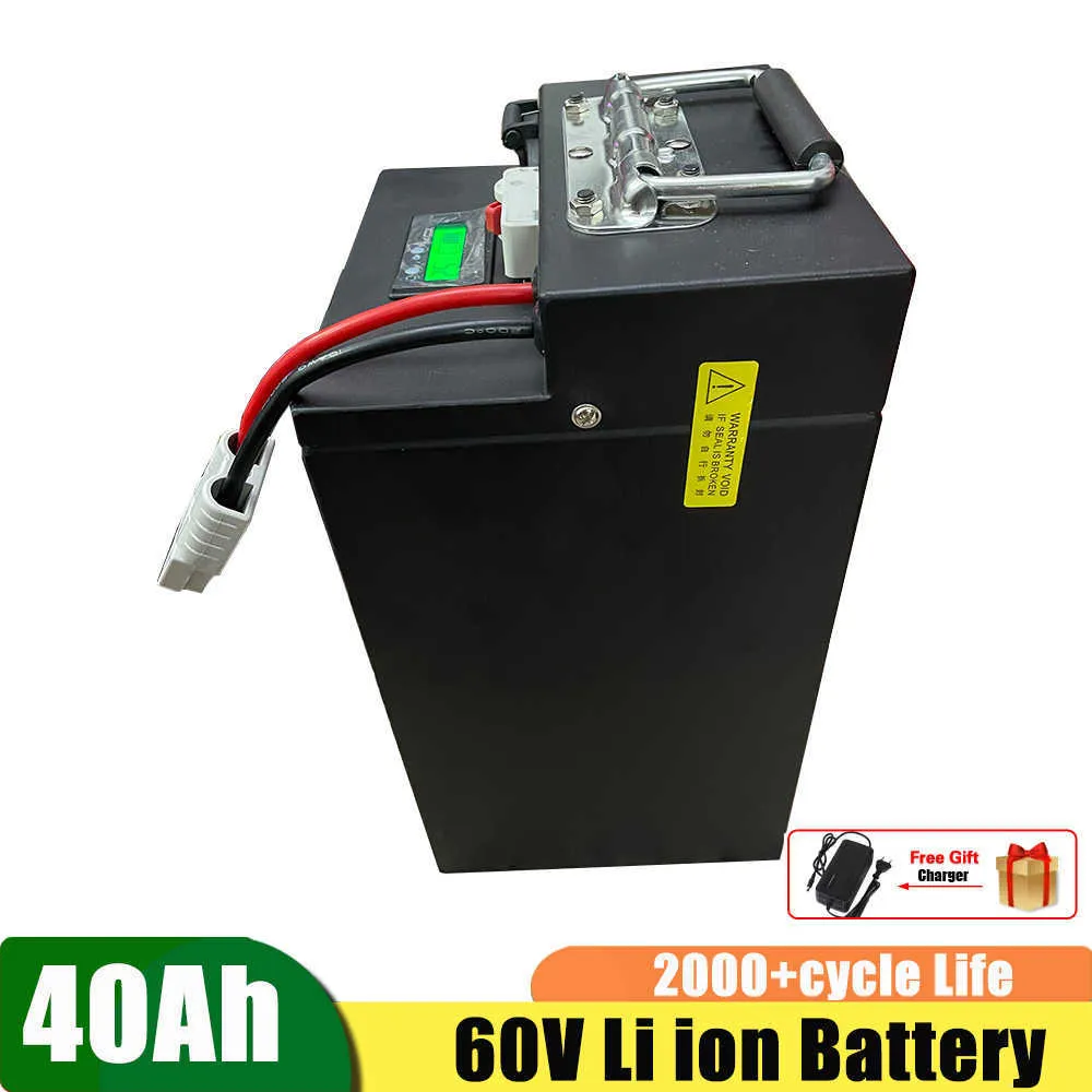 wasserdicht 60V 40Ah Lithium-Ionen-Bateria li BMS für 4000W 3000W  Dreirad-Roller-Fahrrad-Motorrad-Gokart + 5A Ladegerät
