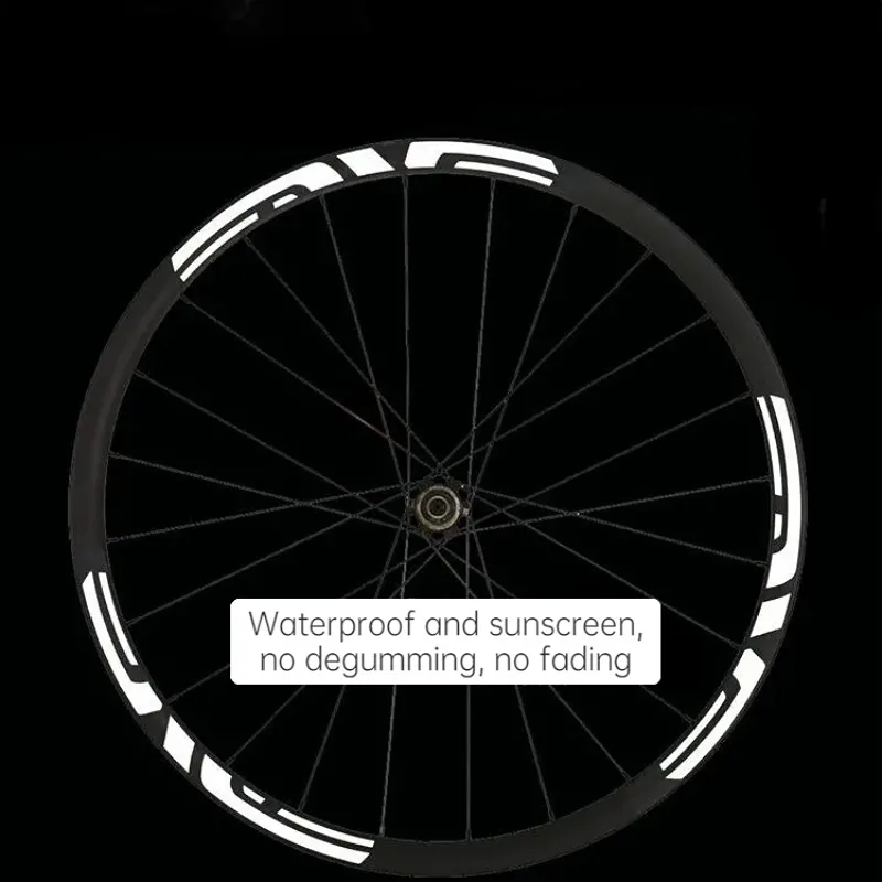 Stickers réfléchissants pour vélo - pour jantes de 27,5/28/29 pouces - haut de gamme/robuste/fabriqué à partir de film réfléchissant 3M - noir - réflexion blanche - lot de 40
