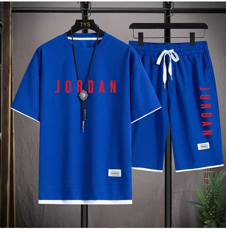 DHgate.com:Mens Casual Cotton Sports Set, 2-Piece Printed Athletic 