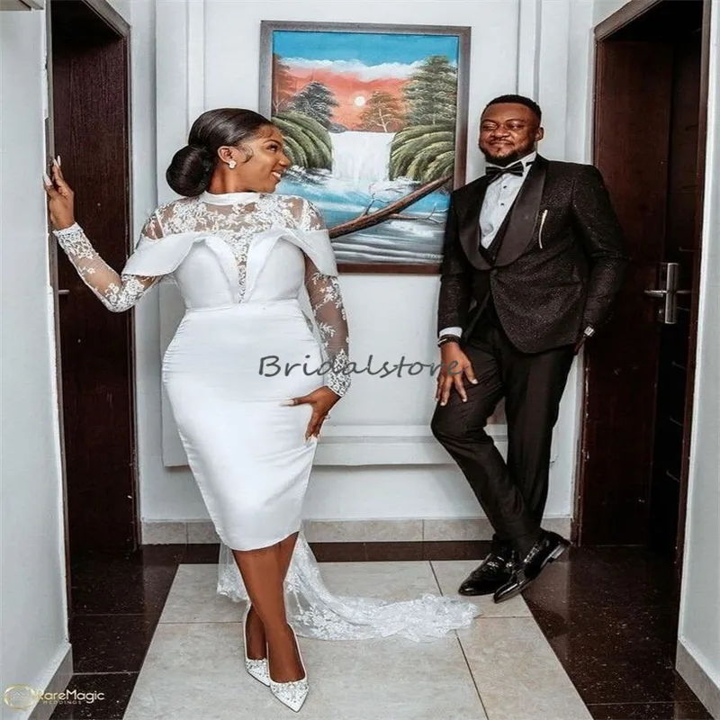 2023 African Short wedding dress guest dresses - Long Sleeve 2023 African Short wedding dress guest dresses - Long Sleeve