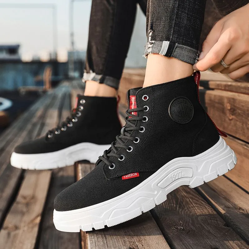 retro style walking fashion designer high top shoes autumn new mens personalized fashion street thick sole shoes casual shoes sports shoes men
