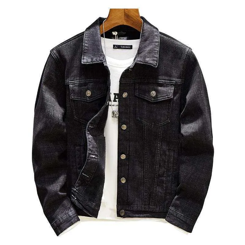 Denim jacket with black jeans men discount