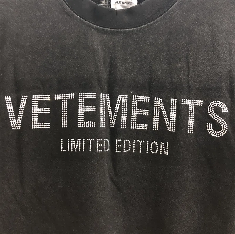 Rhinestone T-Shirt, Oversized Black Casual Tee for Men and Women