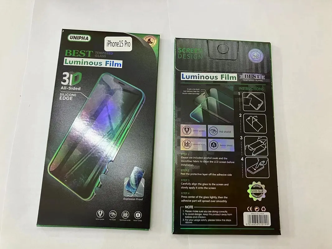 For iPhone 15 Pro Max Tempered Glass Screen Protector Film 9H Screen Cover