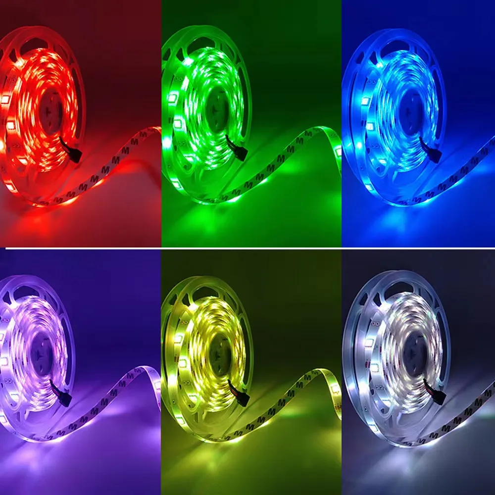 Random Color Changing Lights Smart APP Controlled LED Strip Lights, RGB Color Changing Lighting Kit ...