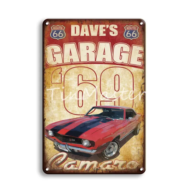 Plaque Métallique Vintage En étain, Affiche Murale Voiture Et Fleurs, Déco Rétro Pour Maison Ou Café