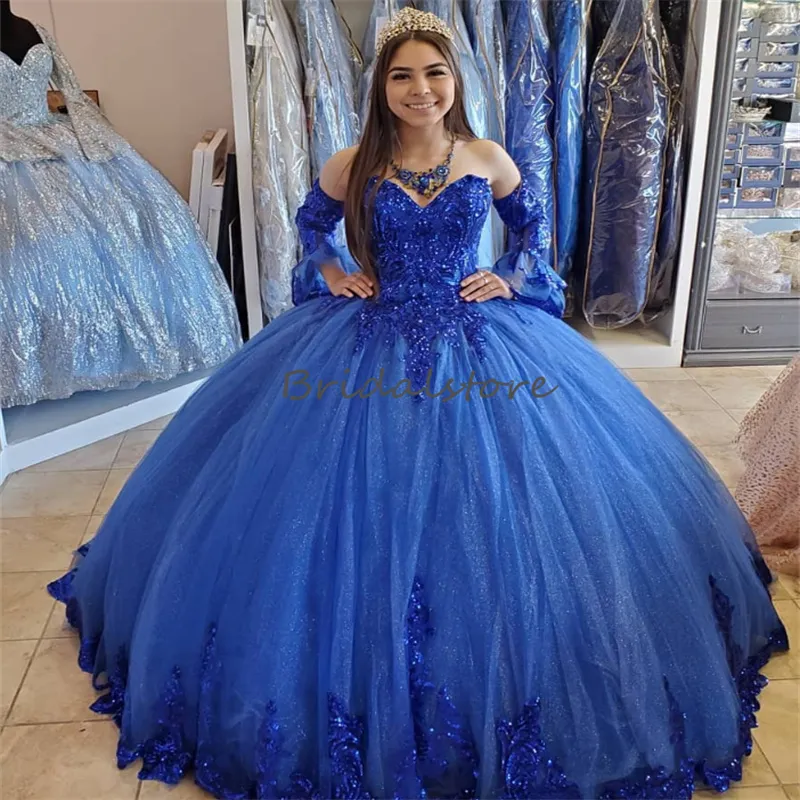 Abiti Da Quinceanera Di Sequestro Di Principessa Blu 2023 Abito Di Compleanno Di Tulle Di Luxe