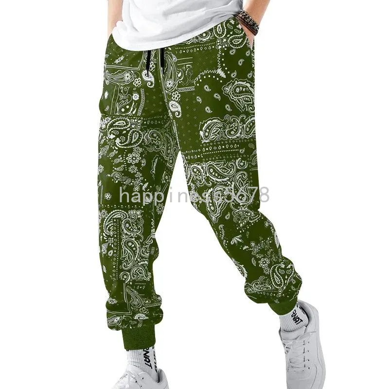 Men Flower Print Joggers Men's Flower Hip Hop Printed Floral