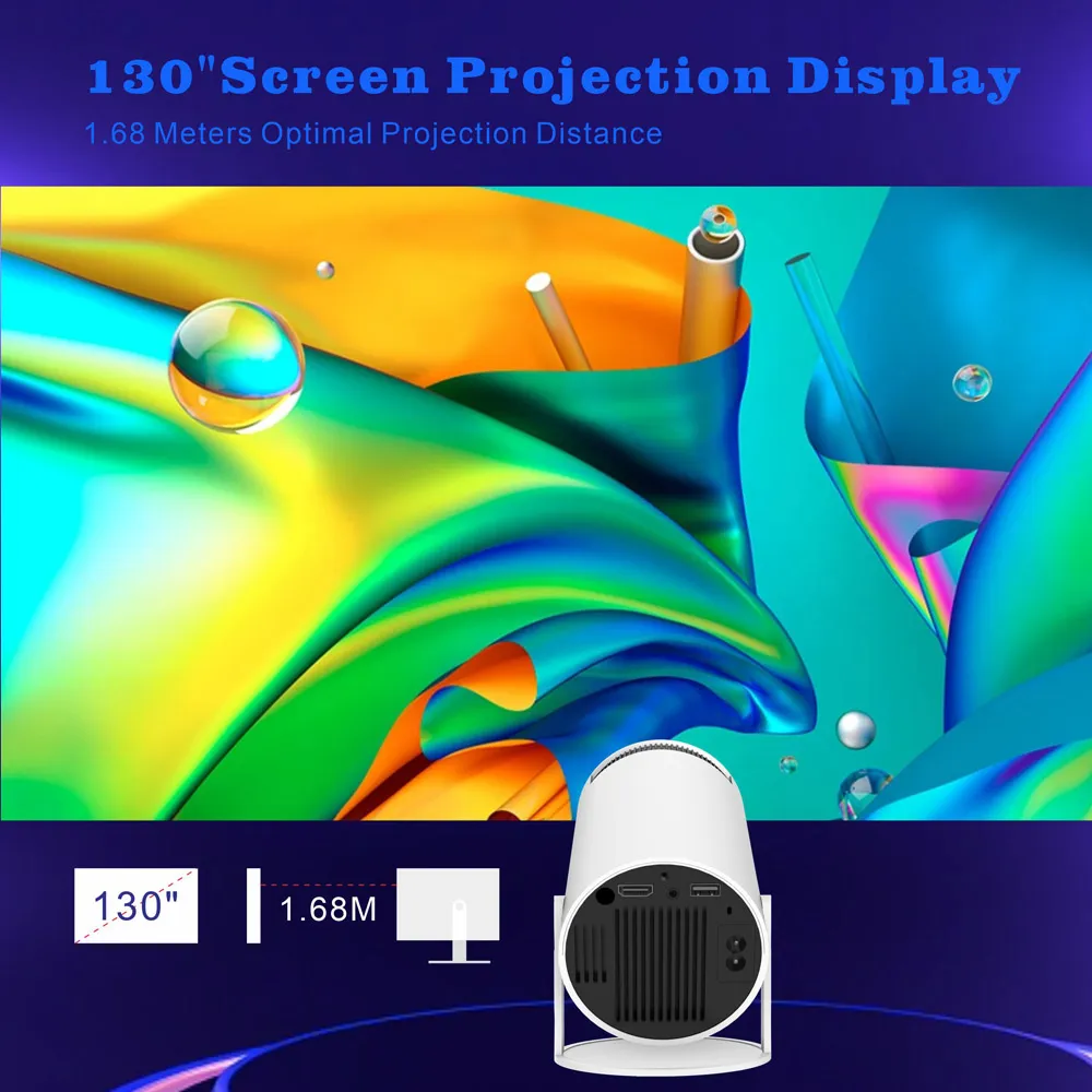 Mini proyector, Magcubic HY300 - Proyector portátil con corrección  trapezoidal automática, proyector inteligente 4K/ 200 ANSI con WiFi 2.4/5G,  BT 5.0, pantalla de 130 pulgadas, giro de 180 grados, : Electrónica 