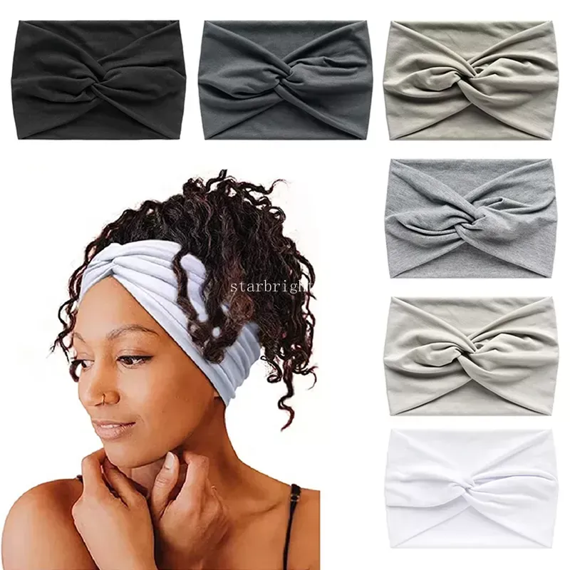 Fashion Women Yoga Headbands Head Wrap Hair Band Elastic Wide Cross Turban  Stretchy Girl Ladies Gym Sport Simple Plain Solid Color Wist Knotted Hair  Accessories From 1,42 €