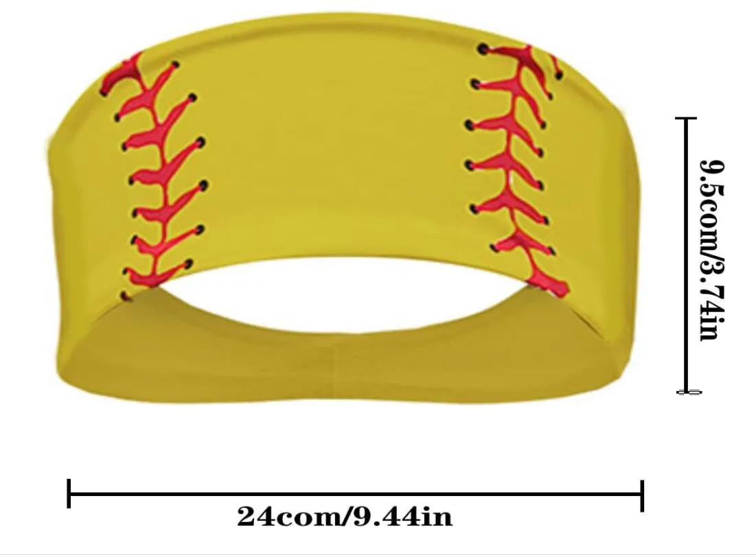 Yellow Softball Headband Breathable Elastic Headband Sports Hairbands