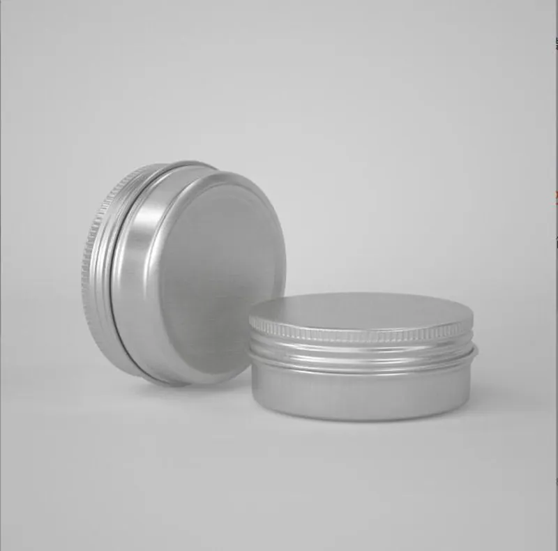 2 Ounce Aluminum Tin Jar Refillable Containers 60 ml Aluminum Screw Lid  Round Tin Container Bottle for Cosmetic ,Lip Balm, Cream, 12 Pack.