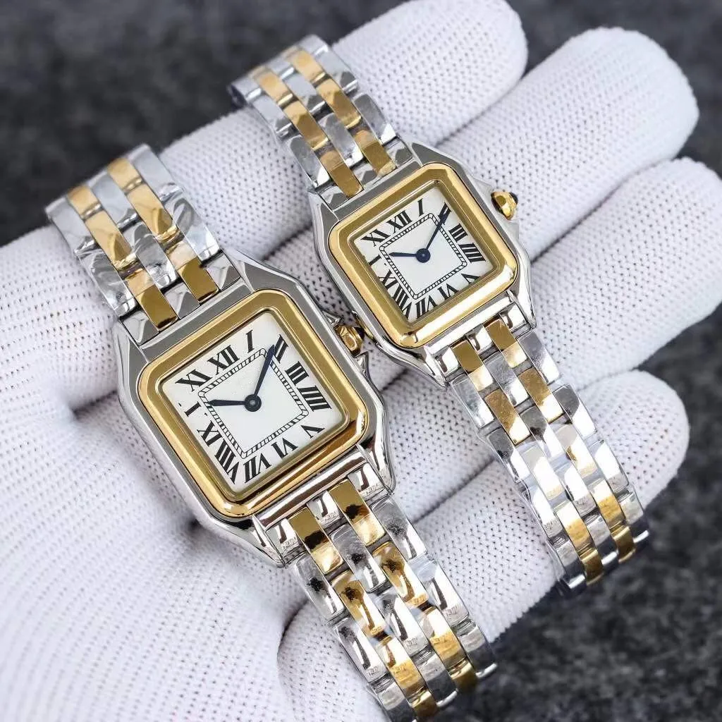 Two-Tone Square Dial Wristwatch with Roman Numerals Vintage Two-tone Women main image 4