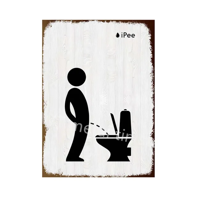 Vintage Funny Toilet Metal Tin Sign WC Lavatory From Sherry168