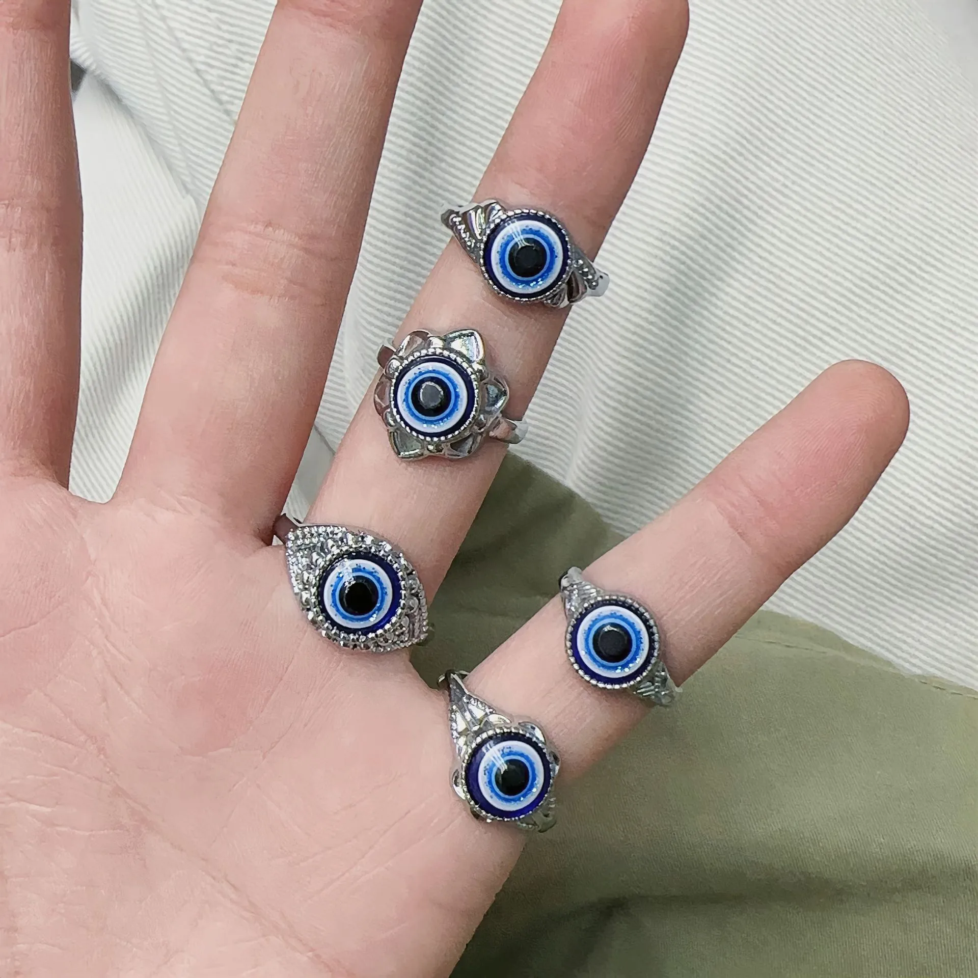 Lucky Turkish Blue Devils Eye Rings for Women Open Adjustable Brass Ring -  China Rings and Jewelry price | Made-in-China.com