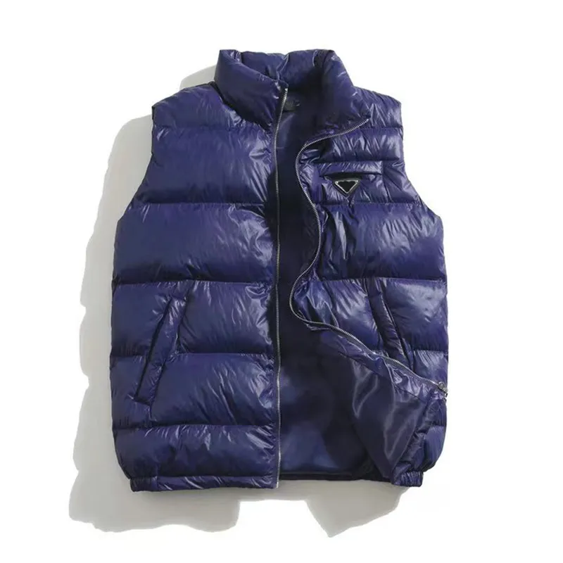 Mens Designer Cotton Down Puffer Vest With Red Mark Triangle