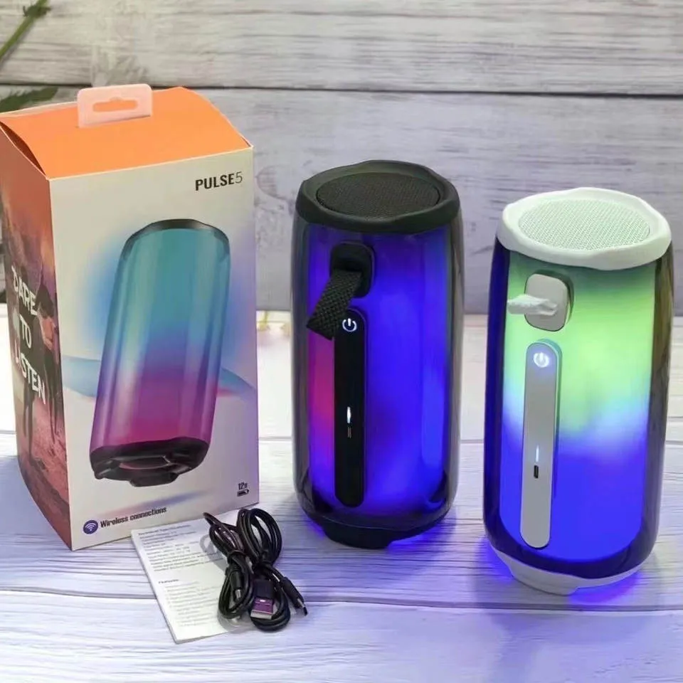 Hot Selling Pulse5 Led Colored Light Portable Speaker Pulse5 Waterproof Wirelessoutdoor Speaker