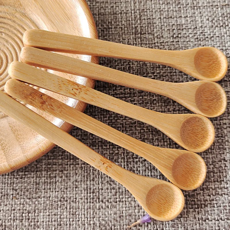 Small Mini Wooden Bamboo Spoons Round Jam, Soup, Coffee, Salt Scoops ...