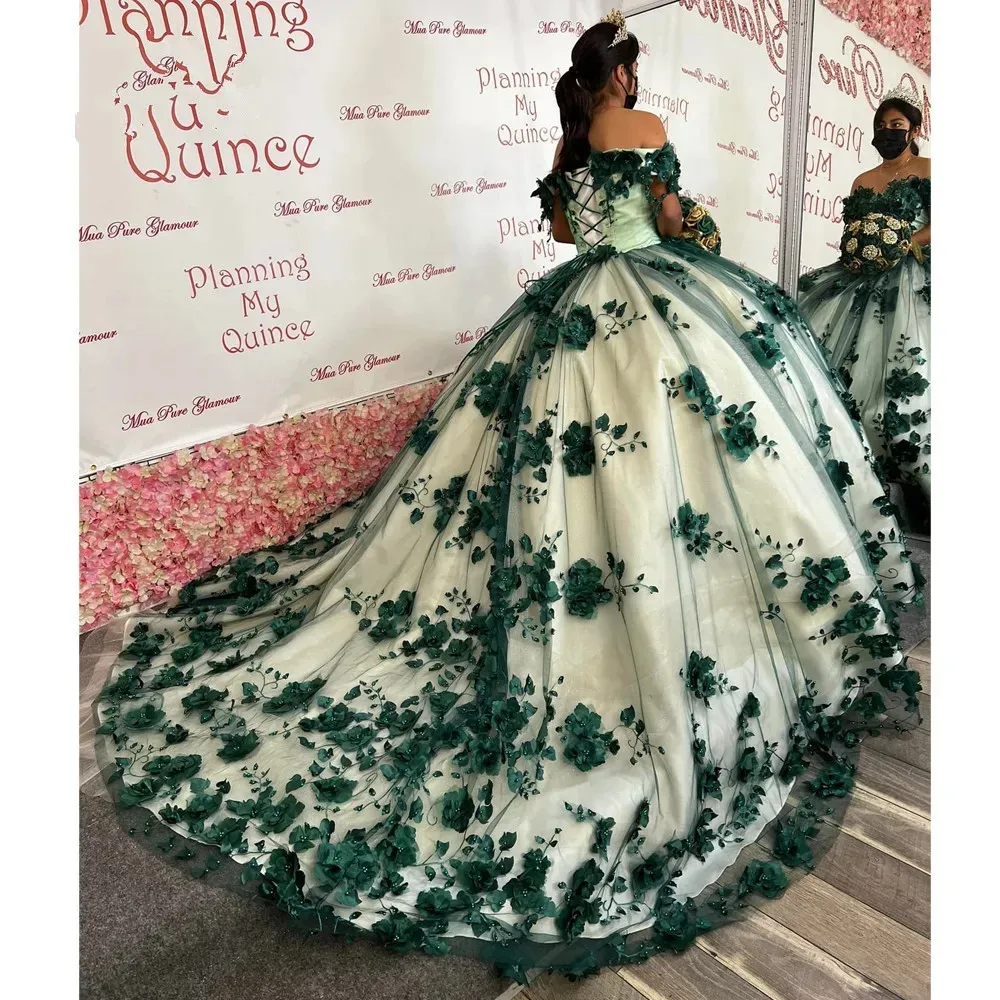 Olive Green Sweetheart Vestidos De Xv Años Quinceanera Dress Sleeveless  Appliqué Beading Floral Mexican Sixteen Princess Gowns - Quinceanera  Dresses - AliExpress