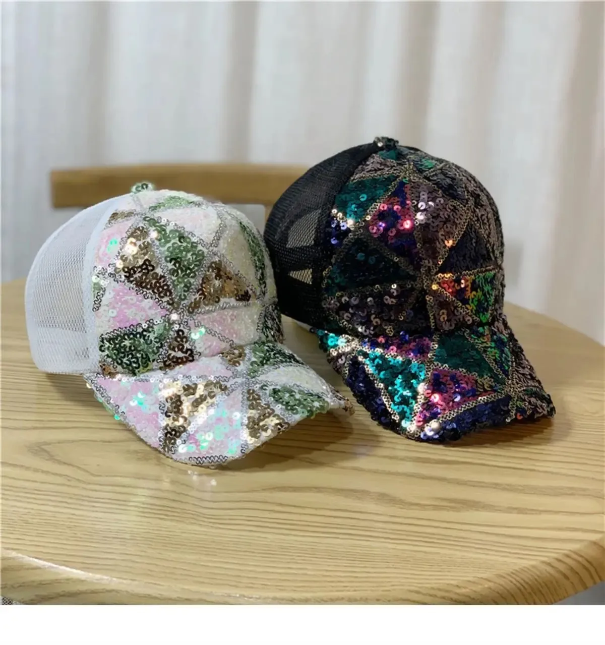 Paillettes Paillette Bling Brillant Maille Casquette De Baseball Frappant  Assez Réglable Femmes Filles Chapeaux Pour Party Club Rassemblement XY695