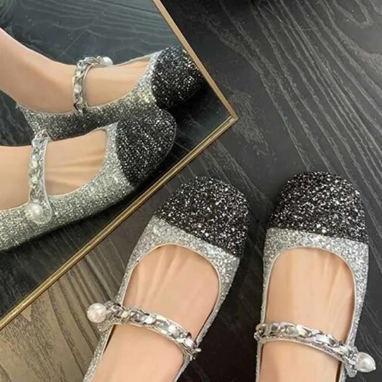 Flats Noirs En Or Pour Femmes Mary Jane Casual Shoes All Season L230302 Du 19 52 DHgate