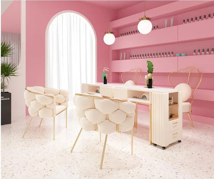 Table À Ongles En Verre Blanc De Luxe, Bureau De Manucure Avec Lampe  Déchappement, Meubles Déquipement De Salon De Beauté Rose, Vente En Gros Du  419,03 €