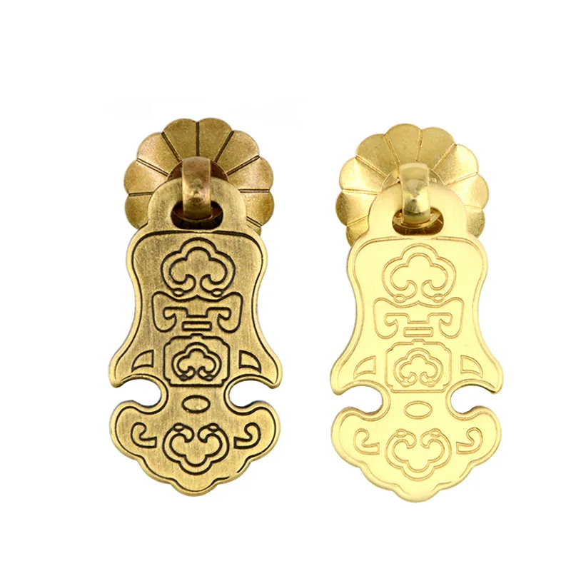 thumbnail image 2 of 4-Piece Vintage Brass Drawer Pulls – Chinese Style Ring Handles For Furniture Doors 2 of 5